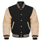 letterman jacket black white​