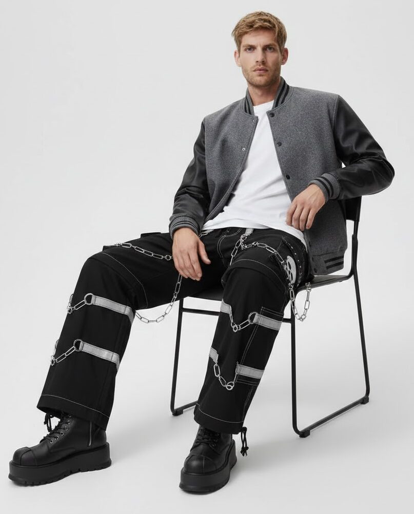 Black And Gray Letterman Jacket​