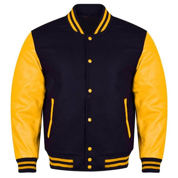 black and gold varsity jacket​