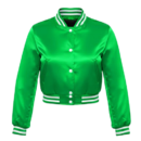 green satin crop top