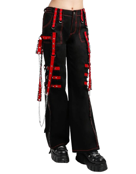 emo pants with straps