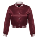 maroon satin crop top