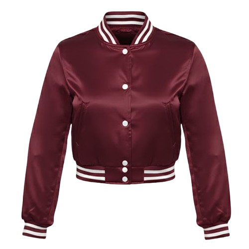 maroon satin crop top