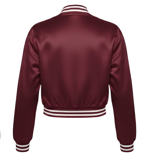 maroon satin crop top