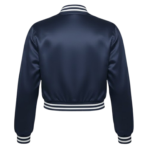 navy blue satin crop top
