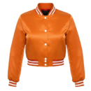 orange satin crop top