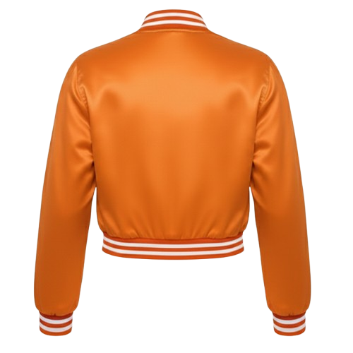 orange satin crop top