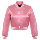 pink satin crop top​