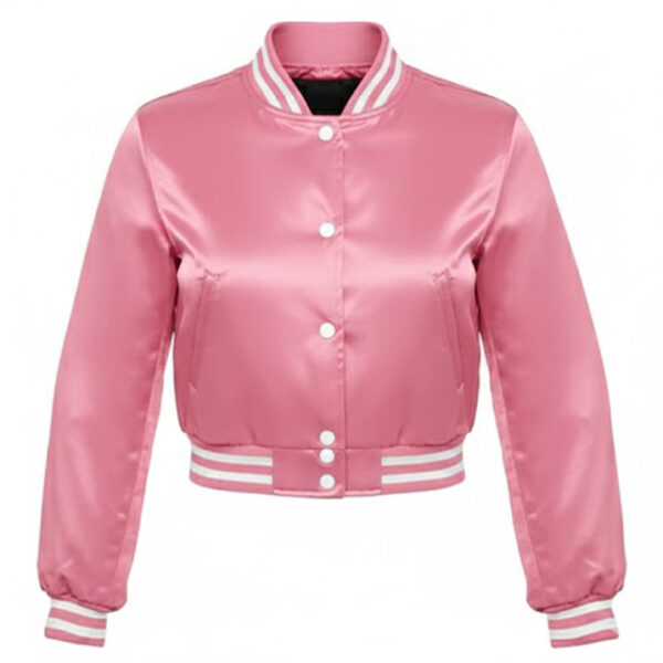 pink satin crop top​
