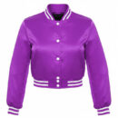 satin purple crop top​
