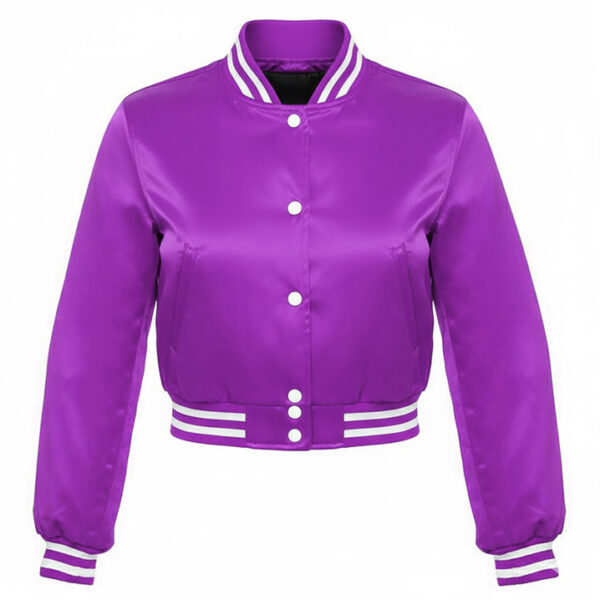 satin purple crop top​