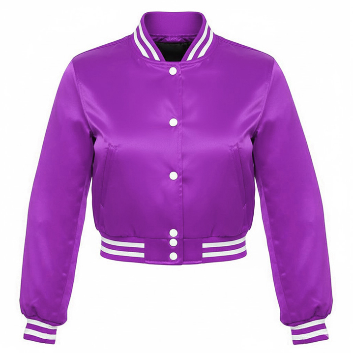 satin purple crop top