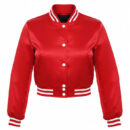 red satin crop top