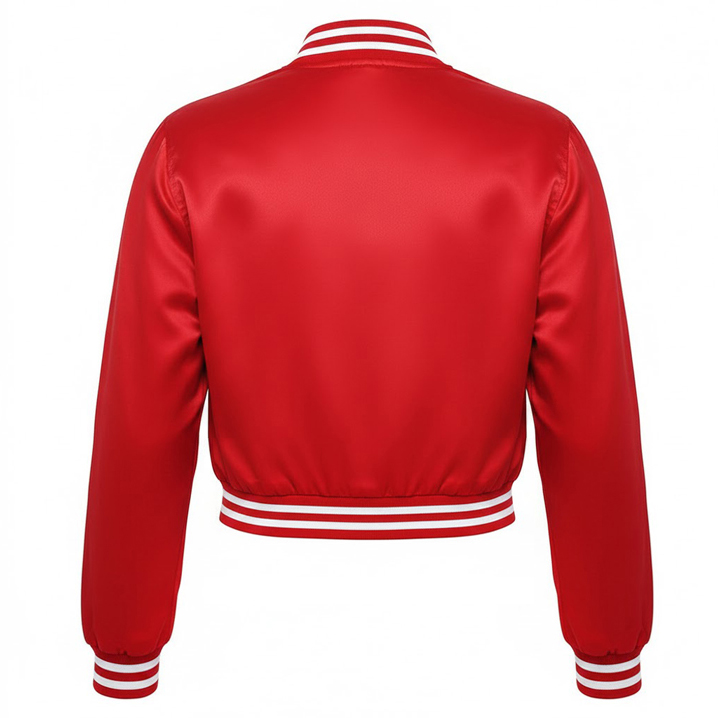 red satin crop top