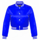 royal blue satin crop top