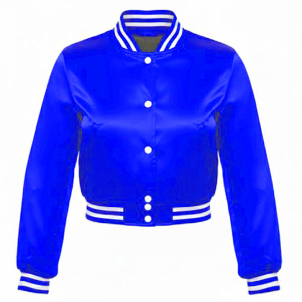 royal blue satin crop top
