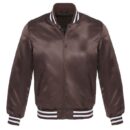 brown satin bomber jacket