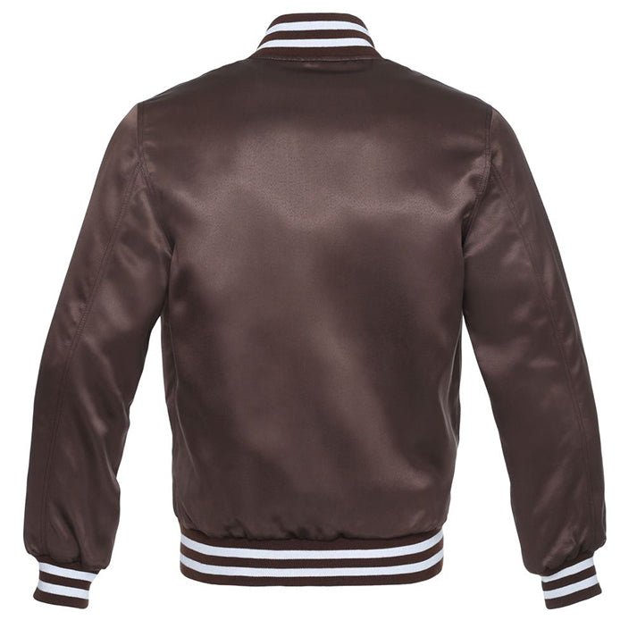 brown satin bomber jacket