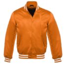 orange satin bomber jacket