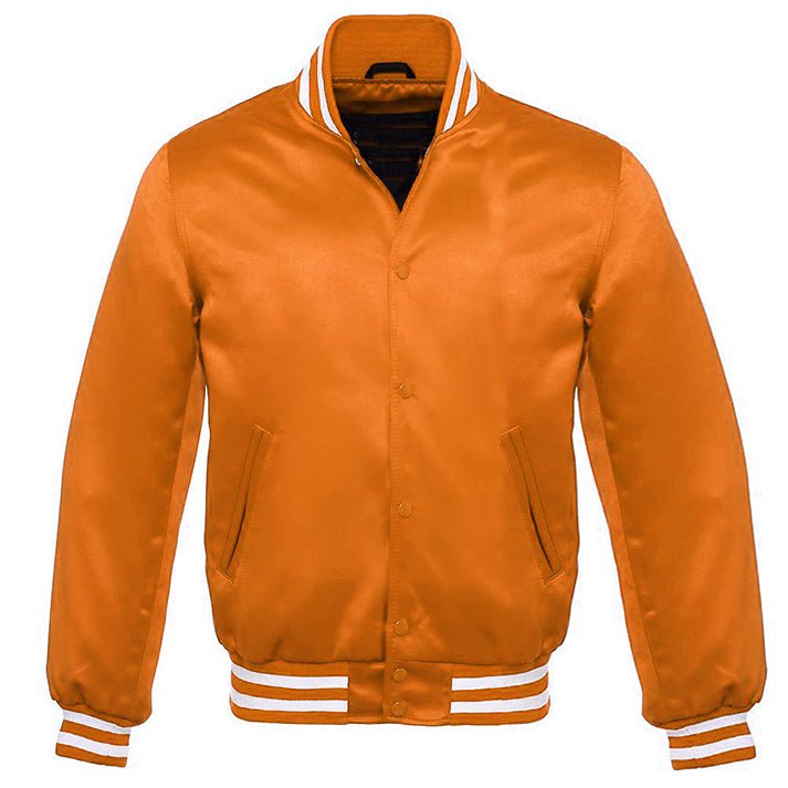 orange satin bomber jacket