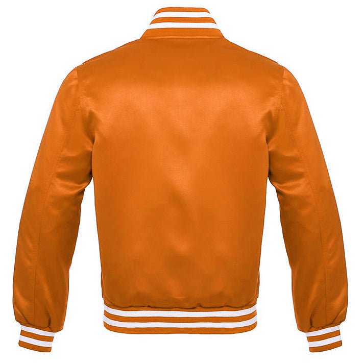 orange satin bomber jacket