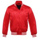 red satin bomber jacket