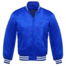 blue satin bomber jacket
