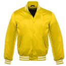yellow satin bomber jacket