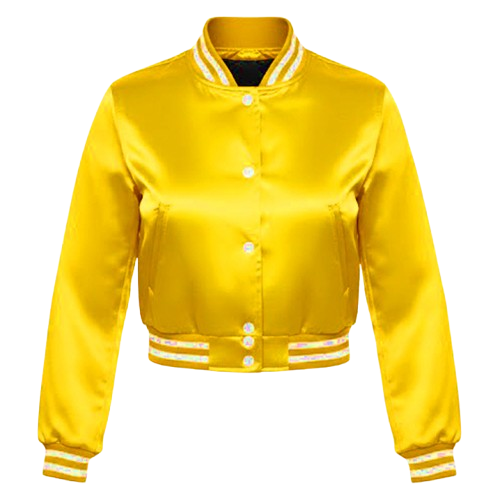yellow satin crop top