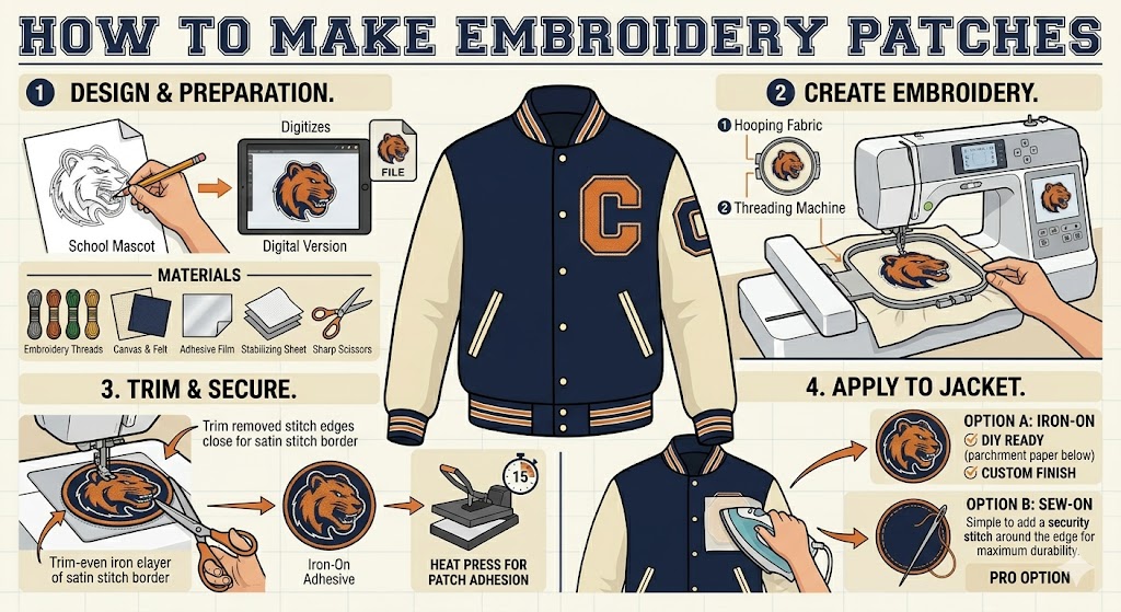 how to make embroidery patches