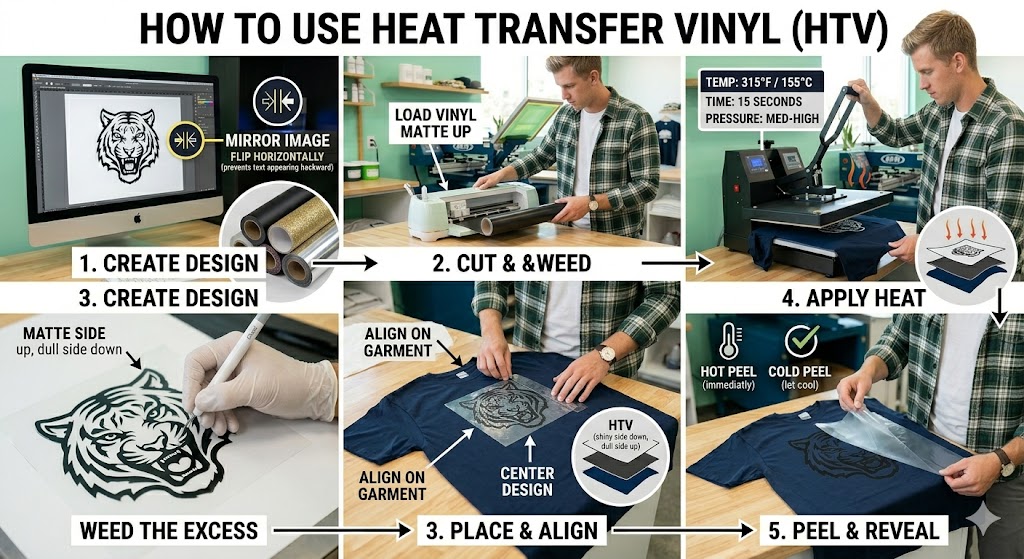 how to use heat transfer vinyl​