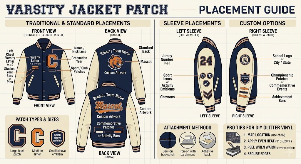 varsity jacket patch placement​