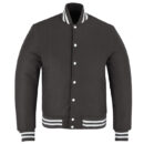 dark wool letterman jacket