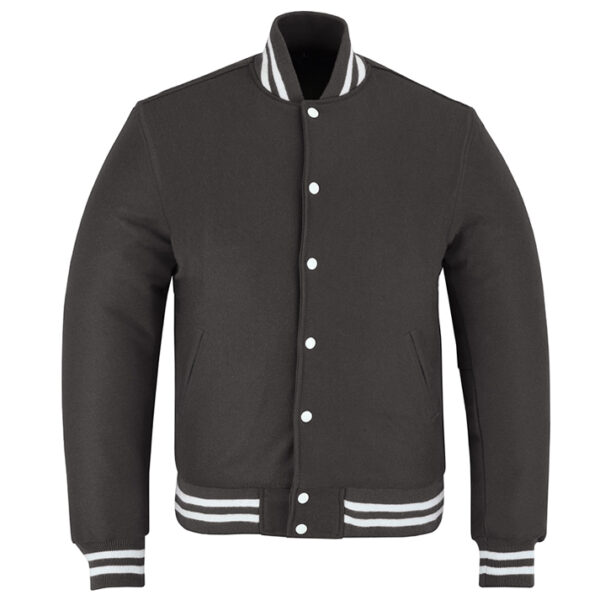 dark wool letterman jacket