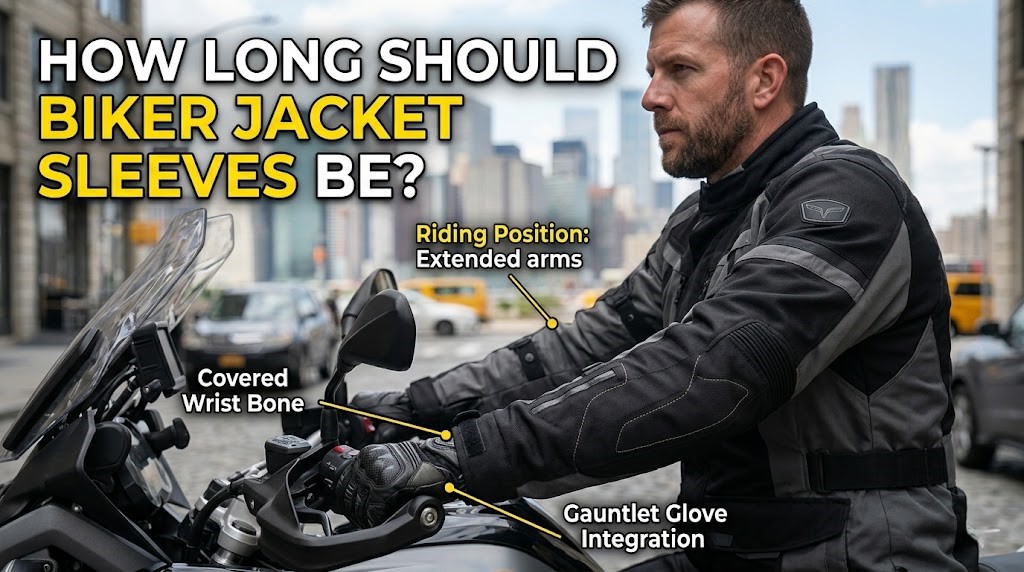 how long should sleeves of biker jacket be