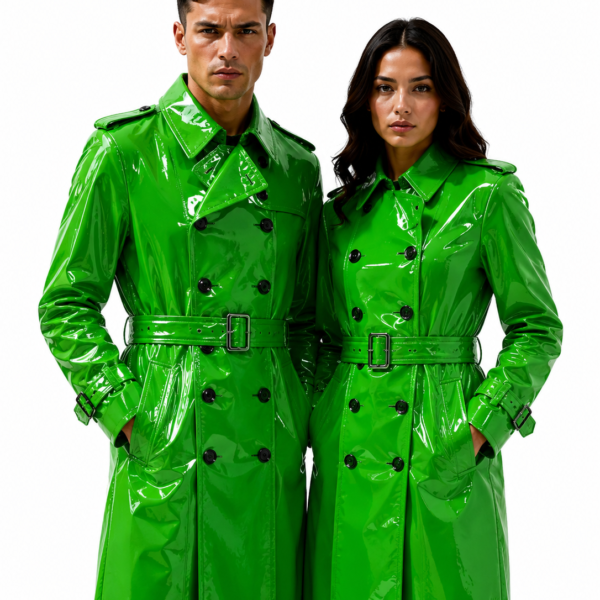 green long pvc coat