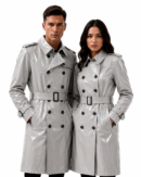silver long pvc coat