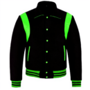 letterman jacket with collar black and green